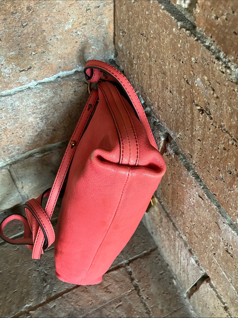 Chloe Elsie Leather two way Shoulder Bag Coral Pink Supple Leather - Picture 8 of 17